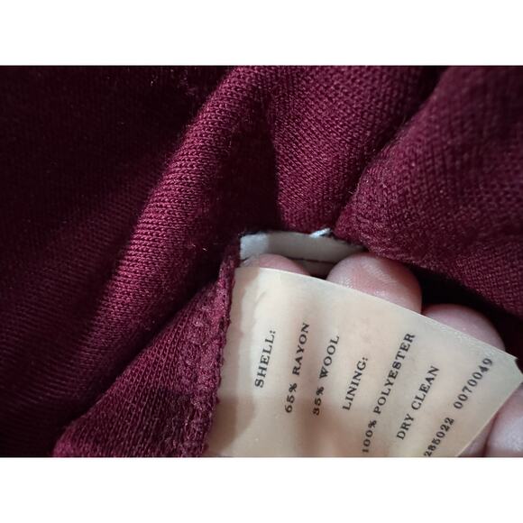 Ann Taylor Burgundy Body Con Dress Size 8 - Picture 3 of 6